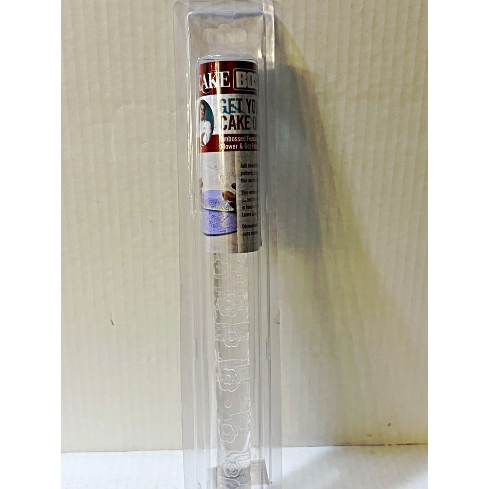 Cake Boss Get Your Cake On Acrylic Embossing Rolling Pin Flower & Dot 13in